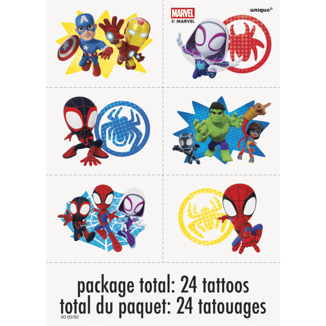 54471  Spidey and His Amazing Friends Tattoos, 24ct