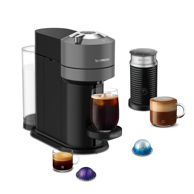 Nespresso Vertuo Next Coffee and Espresso Maker with Aeroccino3 Milk Frother by De'Longhi, Dark Grey