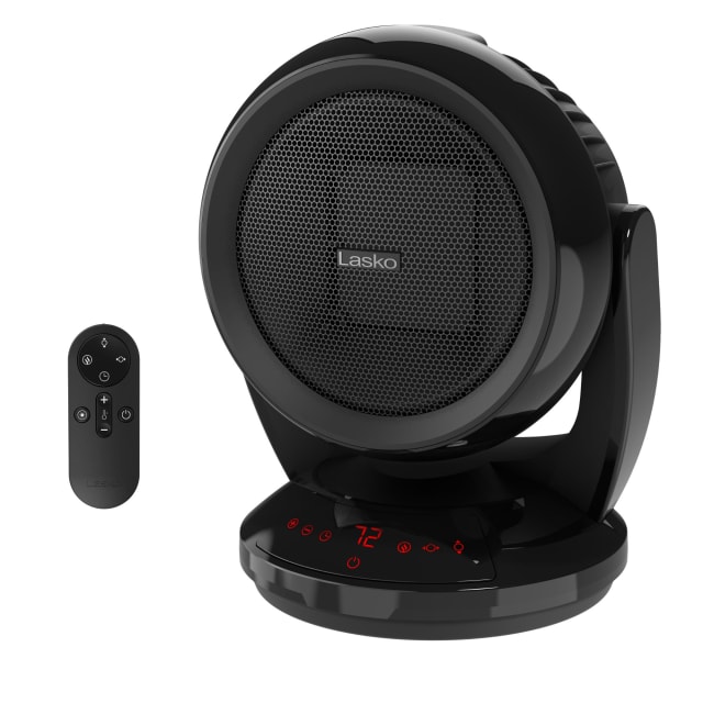 Lasko Whirlwind Heat Orbital Oscillation Ceramic Space Heater with Metal Grill and Remote Control, Black