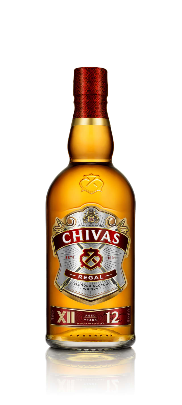 Chivas Regal 12 Year Old Blended Scotch Whisky with Goya Set, 750 ml Bottle, 80 Proof
