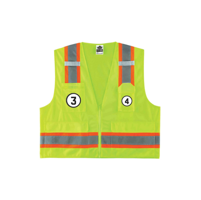 GloWear 8248Z Two-Tone Surveyor Vest - Type R, Class 2, Zipper