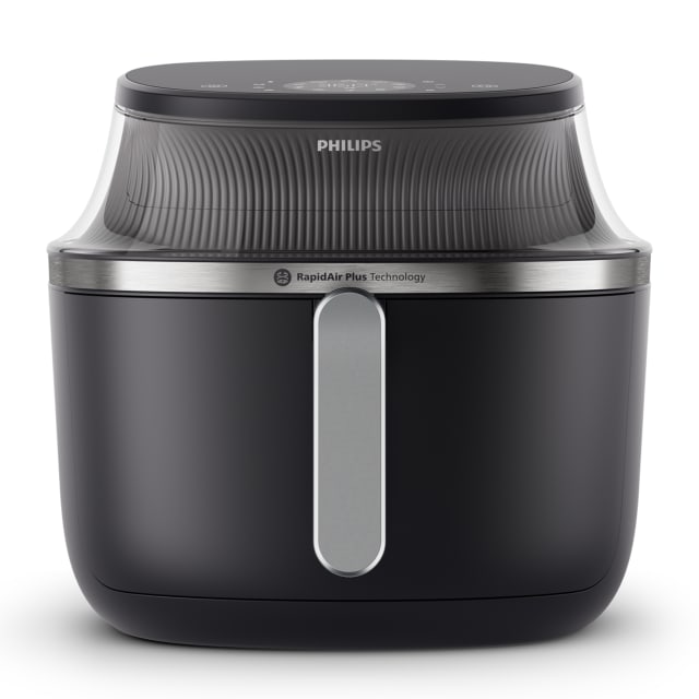 Philips 3000 Series Airfryer with Window, 7.6 Qt (7.2L) Capacity, Black, Silver Handle