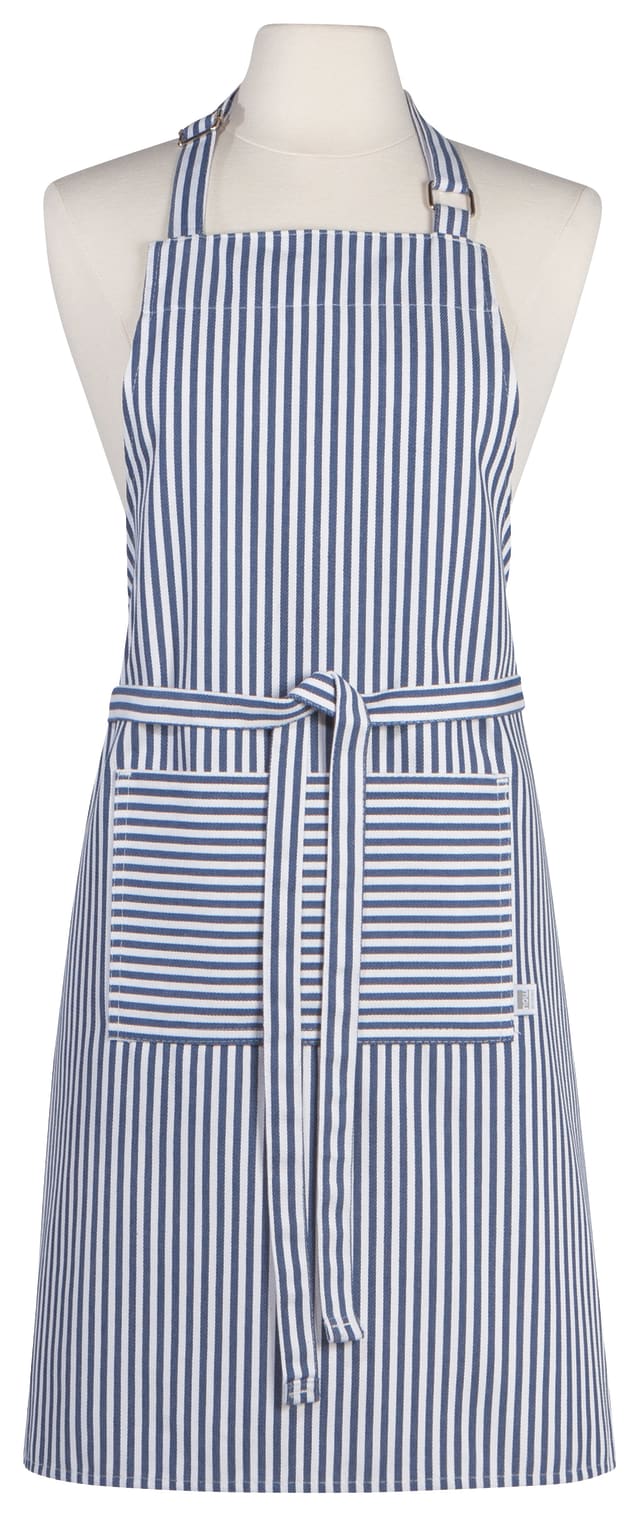 Narrow Royal Blue Stripe Chef Apron