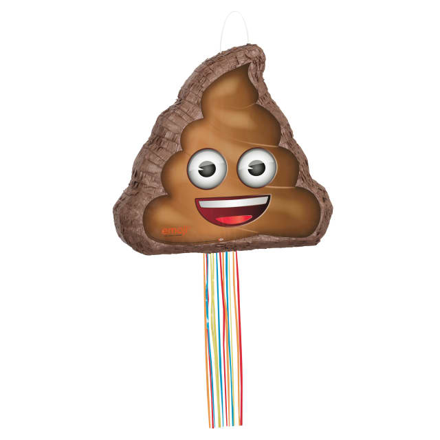 66189  Poop Emoji Shaped Drum Pull Pinata