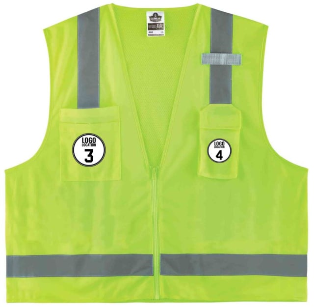 GloWear 8249Z-S Hi-Vis Surveyors Vest - Type R, Class 2, Zipper, Economy, Single Size