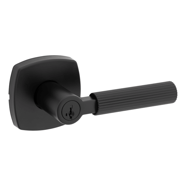 Mirada Midtown Keyed Entry Door Lever in Matte Black featuring SmartKey Security