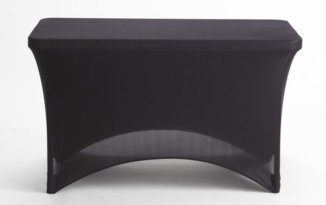 iGear™ Stretch Fabric Table Cover, Black - 4'
