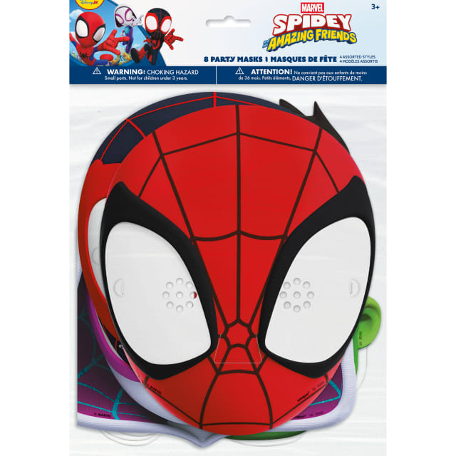 54463  Spidey and His Amazing Friends Assorted Party Masks, 8ct