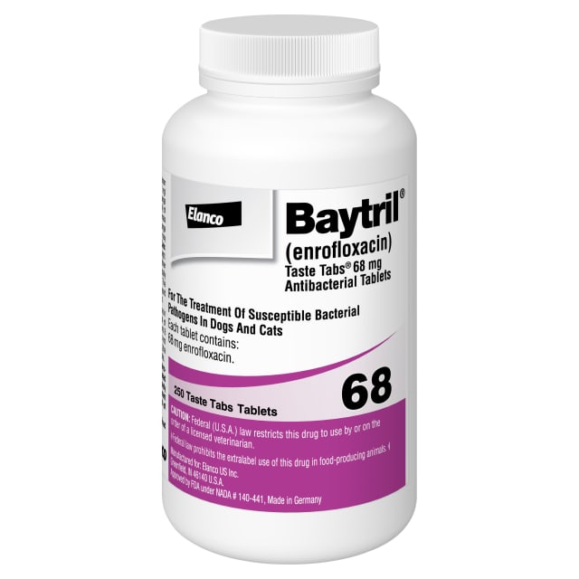 Baytril Taste Tab 250tab 68mg