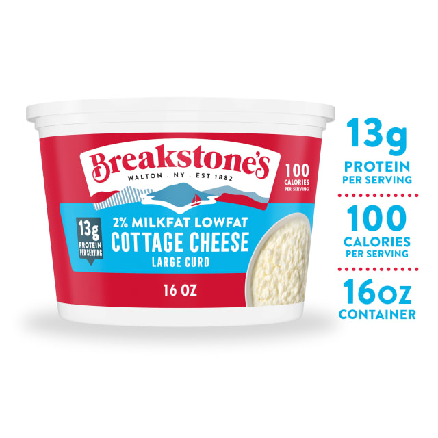 Breakstone's Lowfat Cottage Cheese, 2% Milkfat, Large Curd, 16 oz Tub