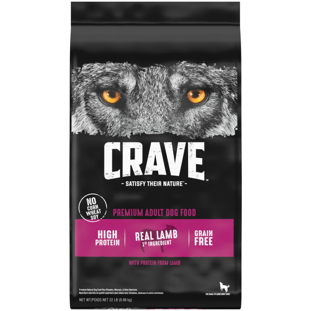 CRAVE Grain Free Adult Dry Dog Food with Protein from Lamb, 22 lb. Bag
