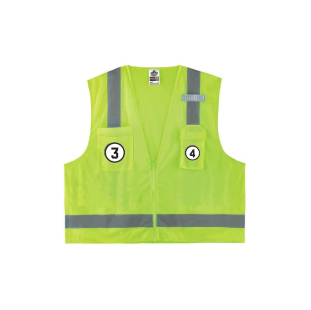 GloWear 8249Z-S Hi-Vis Surveyor Vest - Type R, Class 2, Zipper, Single Size