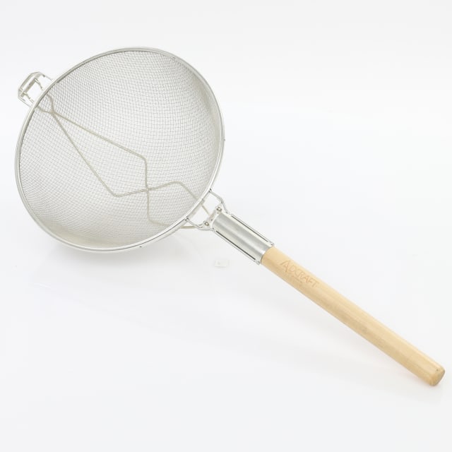 Adcraft Premium Tinned Double-Mesh Steel Strainer