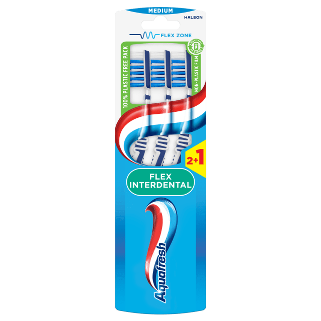 Aquafresh Flex Interdental Medium Tandenborstel 2+1 gratis