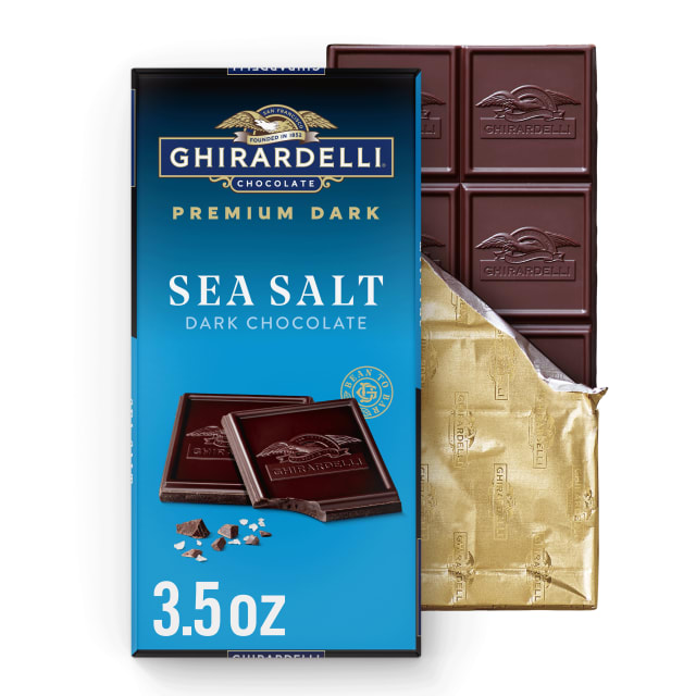GHIRARDELLI PREMIUM DARK Sea Salt Dark Chocolate Bar, 3.5 oz Bar