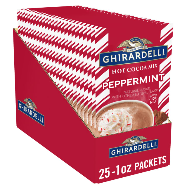 GHIRARDELLI Peppermint Hot Cocoa Mix, 25-1 oz Packets