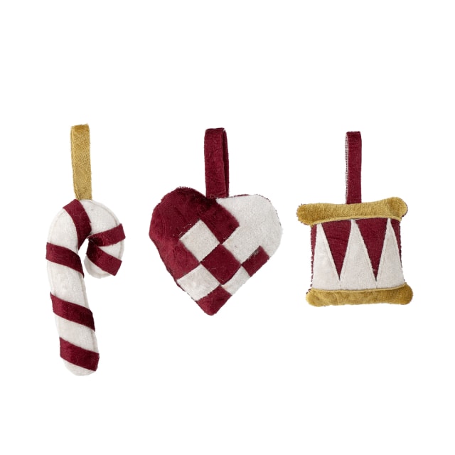 82060016 - Velua Ornament, Red, Polyester STOCK: 194