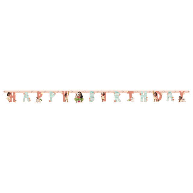 46221  Disney Moana "Happy Birthday" Cutout Jointed Banner