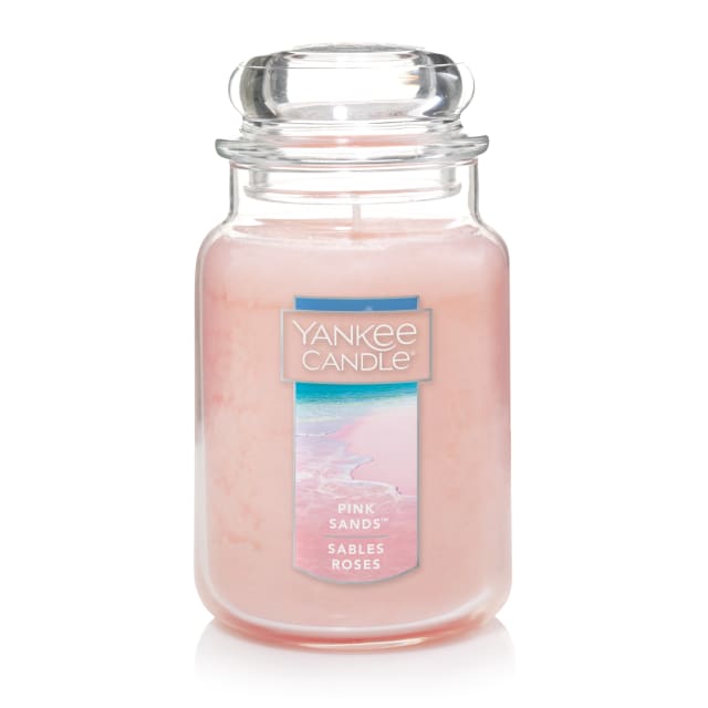 Bougie parfume Yankee Candle, sables roses, format original grande jarre
