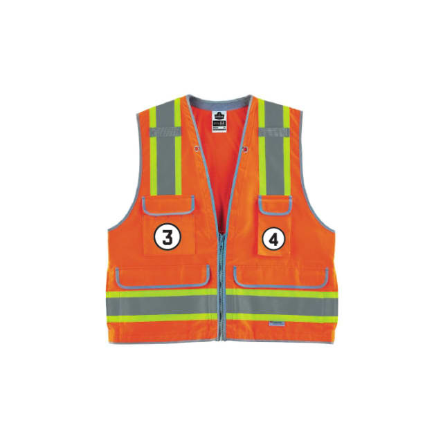 Glowear 8254HDZ Two-Tone Heavy-Duty Surveyors Vest - Type R, Class 2, Zipper