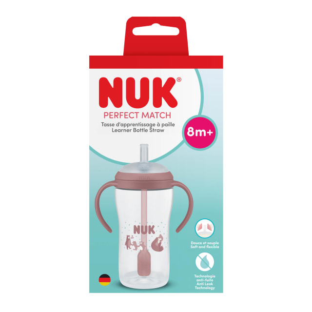 Bouteille dapprentissage paille Accord parfait, 8+mois, 260ml, gobelet paille antifuite pour bb, poignes antidrapantes, ours, 1pice