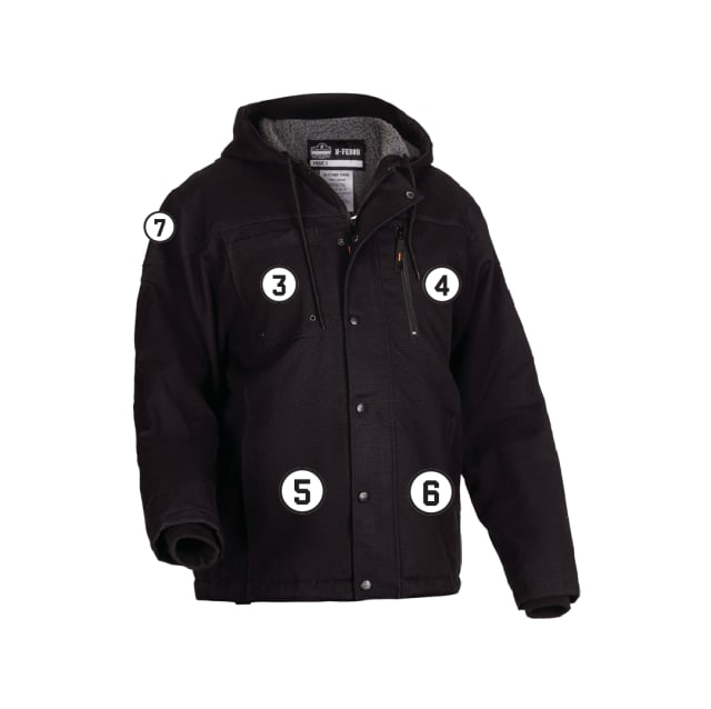 N-Ferno 6468 Heavy-Duty Duck Canvas Work Jacket - Sherpa Lined, Water Resistant
