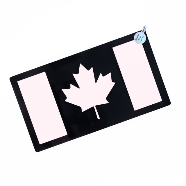 Canada Flag LED Car Sticker – Sound-Activated, Battery-Operated, Peel-and-Stick Light Sign for Car Windows Monochrome