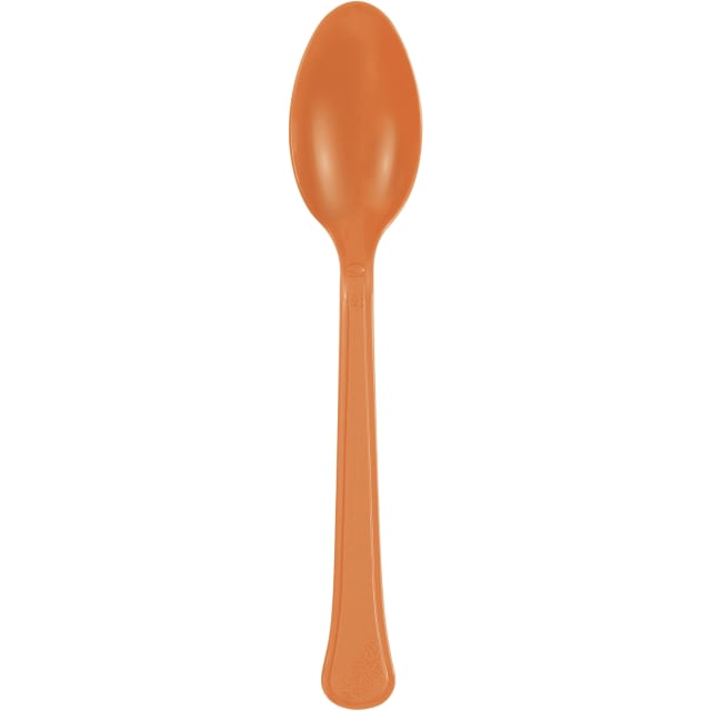 35655 Pumpkin Orange Solid Premium Plastic Spoons, 20ct
