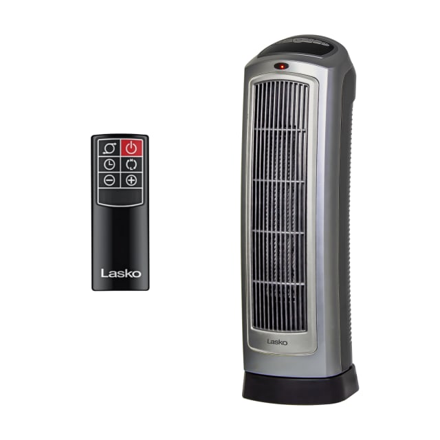 Lasko 23" 1500-Watt Ceramic Tower Space Heater with Digital Display and Remote Control