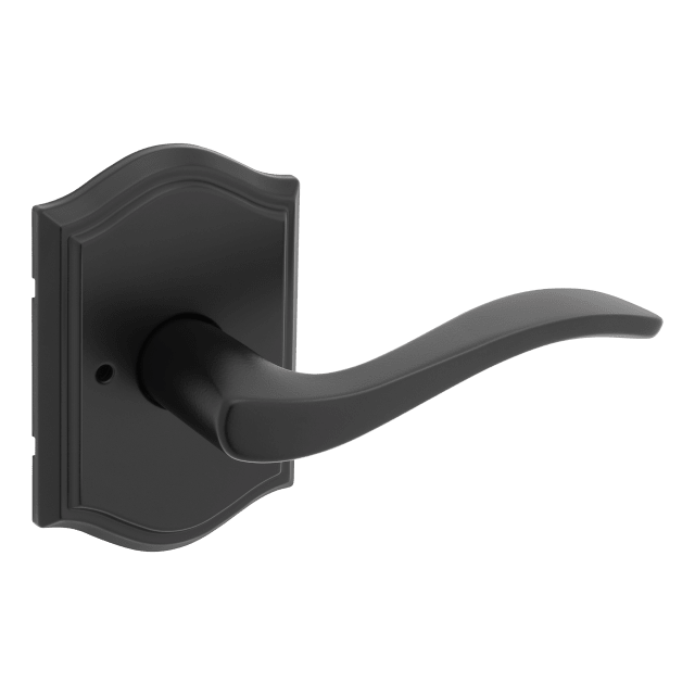 Sedona Arched Bed/Bath Door Lever in Matte Black with Microban Protection