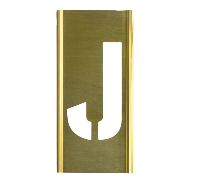 Stencil Sort-1" Brass Gothic J