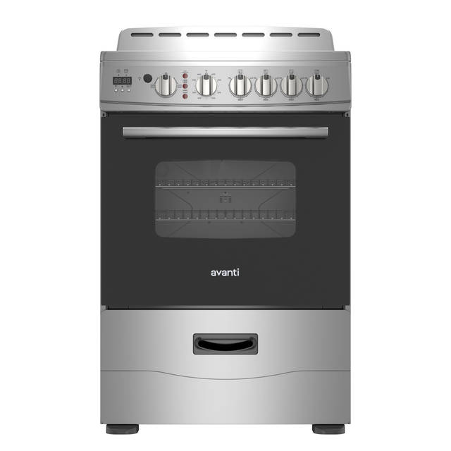 Avanti 24-Inch Electric Range with Ceramic Glass Cooktop and Digital Timer, Stainless Steel