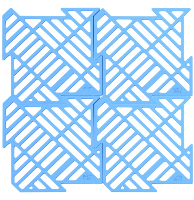 Happy Sinks Sink Mat Set - Lake Blue - 4pcs