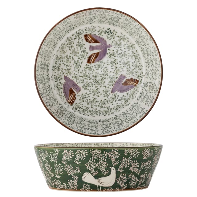 82072767 - Hezha Bowl, Green, Stoneware STOCK: 25