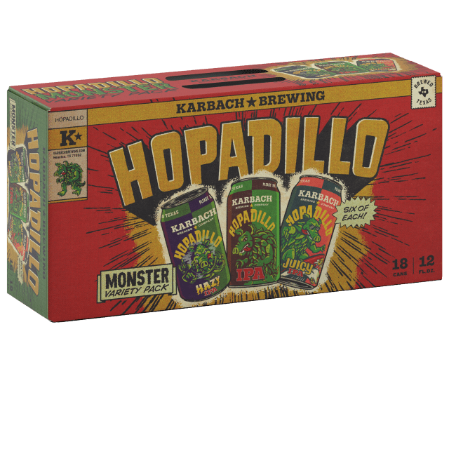 Karbach Hopadillo Monster IPA Variety Pack Craft Beer 18 Pack, 12 fl oz Cans