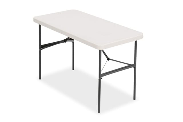 IndestrucTable® Commercial Folding Table, Platinum Granite - 24" x 48"