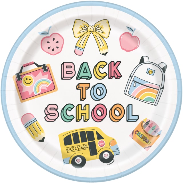 49218 Back to School "Back to School" Round 9" Dinner Plates, 8ct