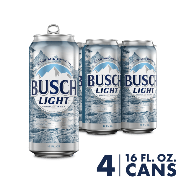 Busch Light Beer, 4 Pack 16 fl. oz. Cans, 4.1% ABV