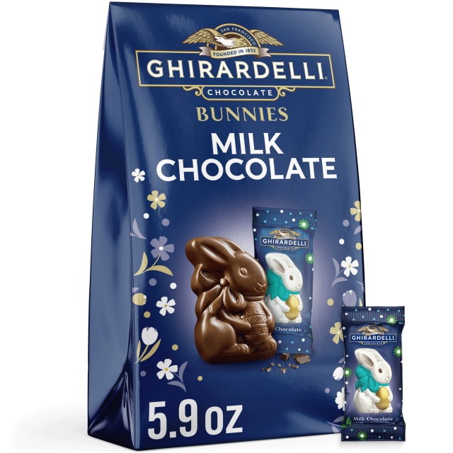 GHIRARDELLI Milk Chocolate Bunnies, 5.9 oz Bag