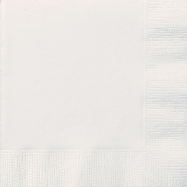 3101 Bright White Solid Beverage Napkins, 20ct