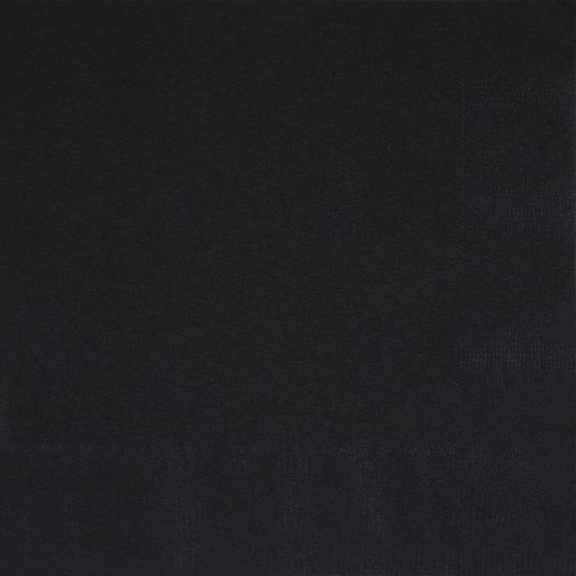 34123 Midnight Black Solid Beverage Napkins, 100ct