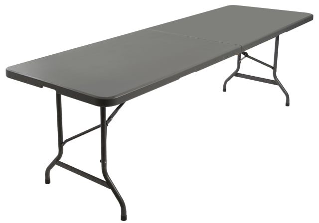 IndestrucTable® Classic Folding Table, Charcoal - 30" x 96" Bi-Fold
