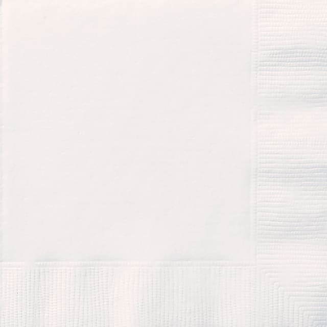 34495 Bright White Solid Dinner Napkins, 40ct
