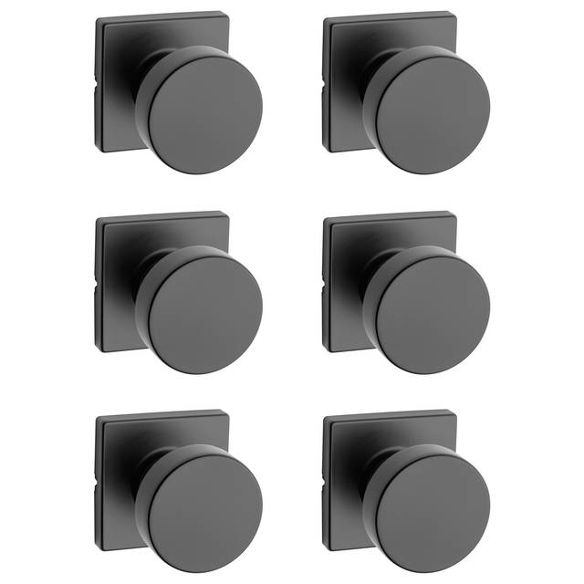Cambie Passage Knob for Hall/Closet in Matte Black, 6 Count