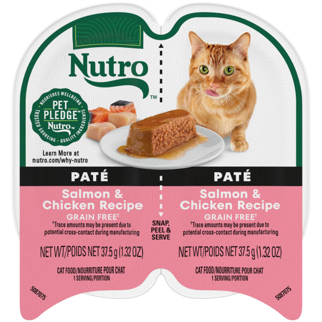 Nutro Perfect Portions Wet Cat Food Pate Salmon & Chicken Recipe, (24) 2.64 oz. Twin-Pack Trays