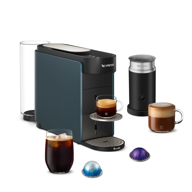 Nespresso Vertuo Up Coffee & Espresso Maker with Milk Frother by Breville, Ocean Blue