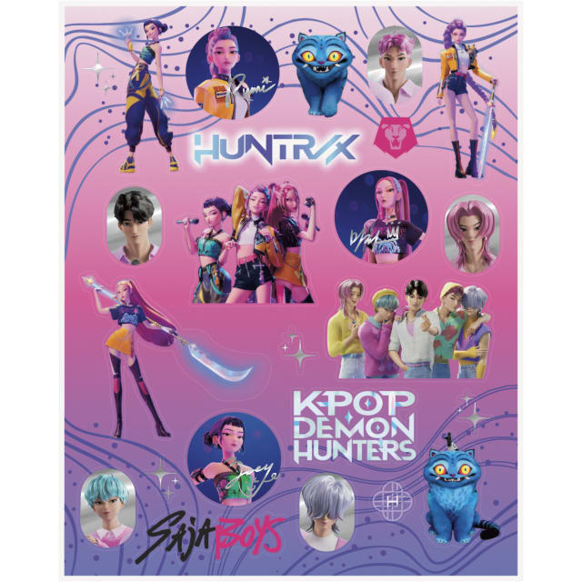 37097 KPop Demon Hunters Foil Sticker Sheets with 25 Stickers, 4ct