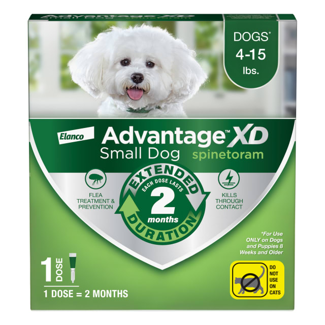 Advantage XD Dog (Spinetoram), Long-Lasting Flea Prevention & Treatment for Small Dogs 4-15 lbs., 2-Month Protection, Easy-To-Use Flea Topical, Outlasts the Flea Lifecycle