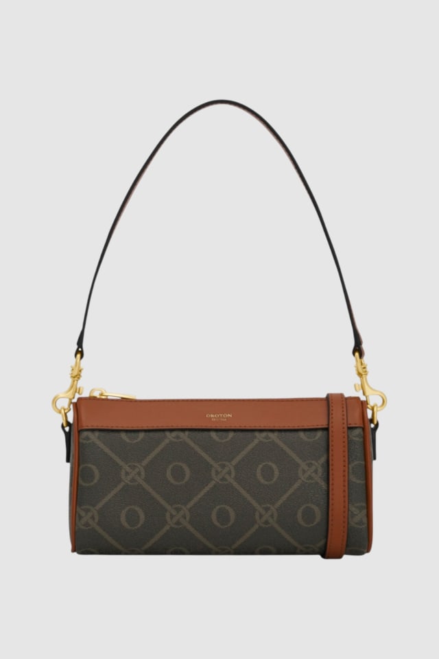 Harvey Signature Baguette Crossbody Black/Cognac
