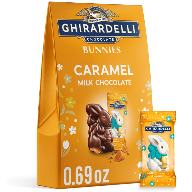 GHIRARDELLI Caramel Milk Chocolate Bunnies, .69 oz Bag